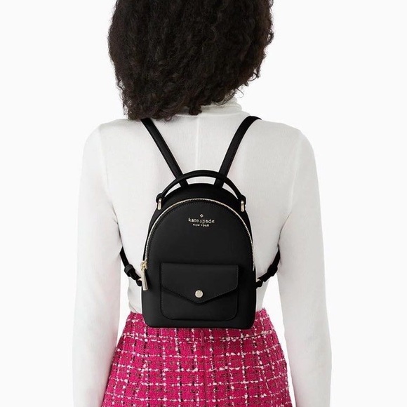 Kate Spade Mini Saffiano Backpack Black - Picture 3 of 4